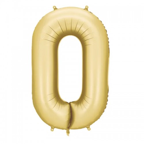 Balão Número 0 Dourado Mate